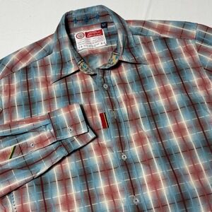 Robert Graham Mens Shirt Plaid Fort Sumter Freshly Laundered Size XL Button up